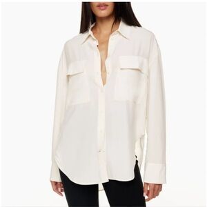 Aritzia Babaton Bonheur Silk Utility Blouse